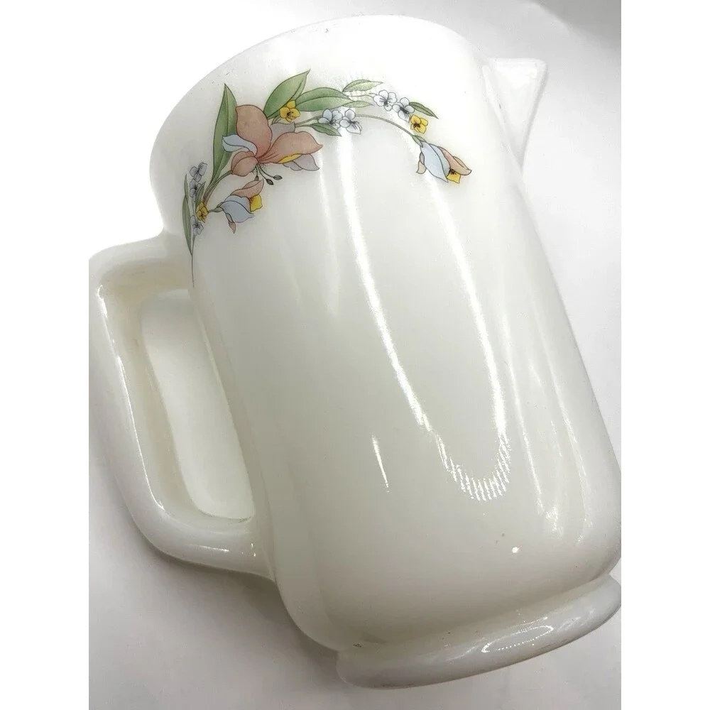 Vintage Dynasty Glassware Pitcher/2 Bowls 70’s 80’s Floral Romantic Cottagecore